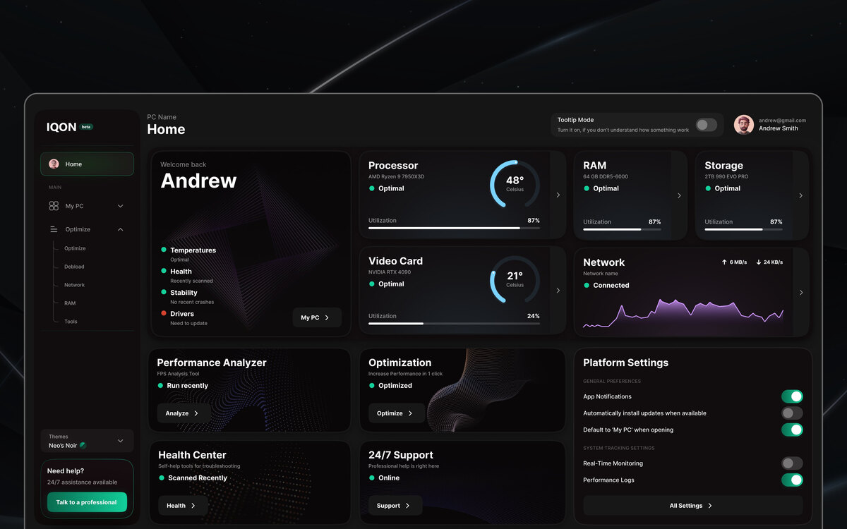 Offline-first desktop application